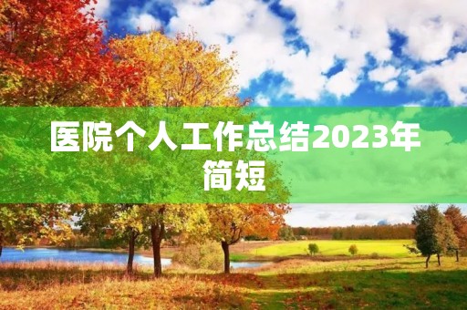 医院个人工作总结2023年简短