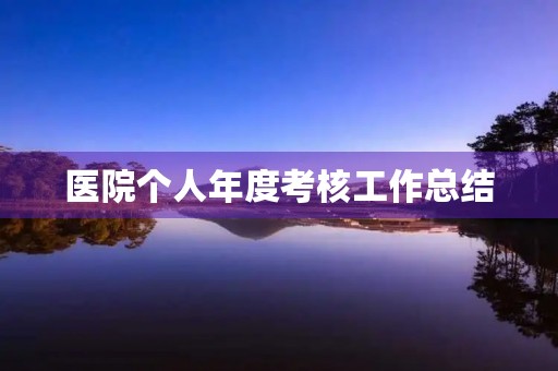 医院个人年度考核工作总结