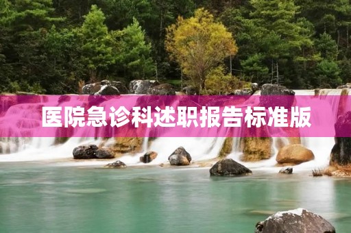医院急诊科述职报告标准版