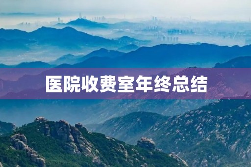 医院收费室年终总结