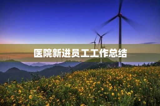 医院新进员工工作总结 医院新进员工工作总结