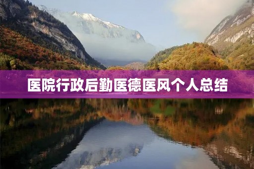 医院行政后勤医德医风个人总结