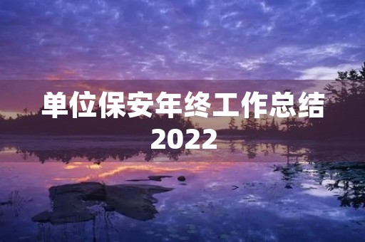 单位保安年终工作总结2022