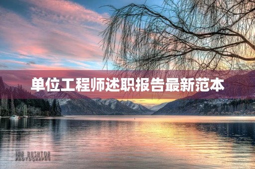 单位工程师述职报告最新范本