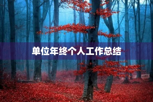 单位年终个人工作总结