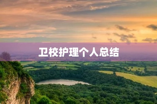 卫校护理个人总结