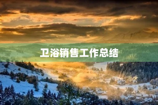卫浴销售工作总结