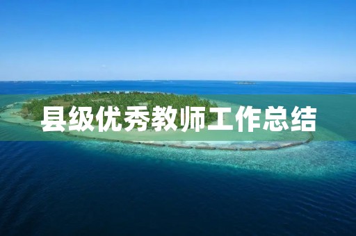 县级优秀教师工作总结 县级优秀教师工作总结