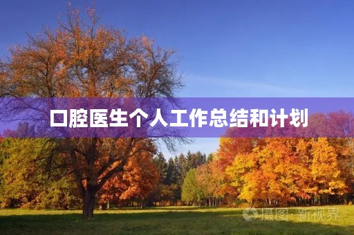 口腔医生个人工作总结和计划