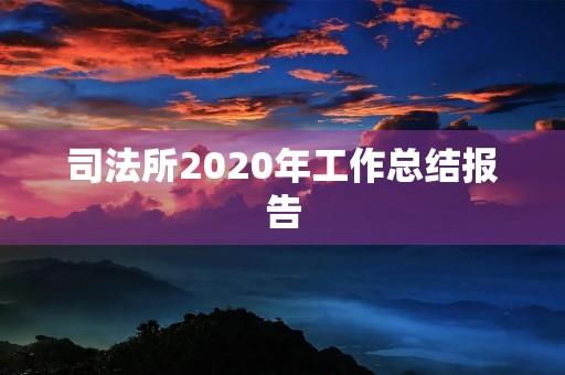 司法所2020年工作总结报告