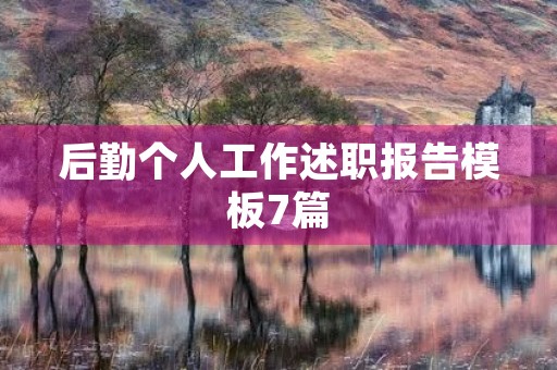 后勤个人工作述职报告模板7篇