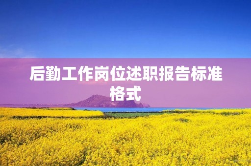 后勤工作岗位述职报告标准格式