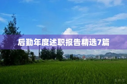 后勤年度述职报告精选7篇