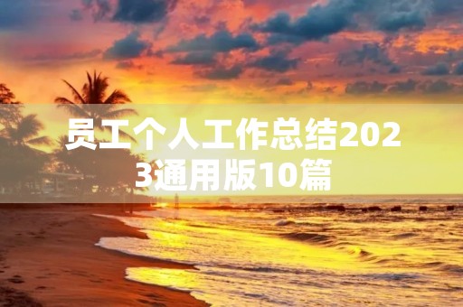 员工个人工作总结2023通用版10篇