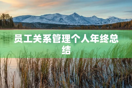 员工关系管理个人年终总结 员工关系管理个人年终总结