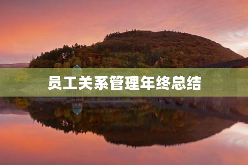 员工关系管理年终总结 员工关系管理年终总结