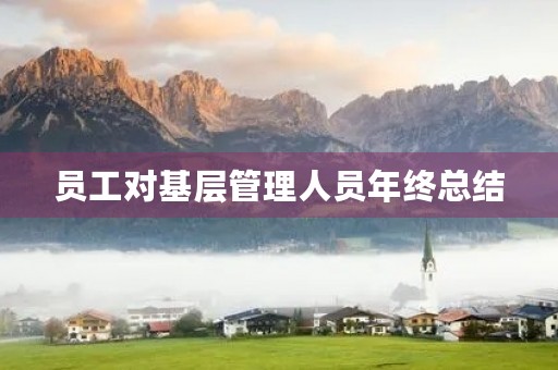 员工对基层管理人员年终总结 员工对基层管理人员年终总结