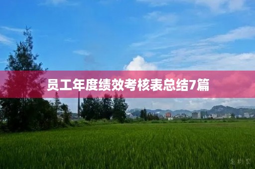 员工年度绩效考核表总结7篇