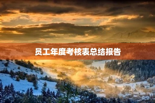 员工年度考核表总结报告