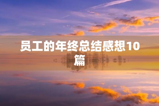 员工的年终总结感想10篇