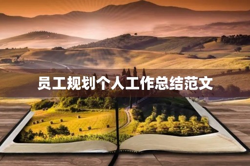 员工规划个人工作总结范文