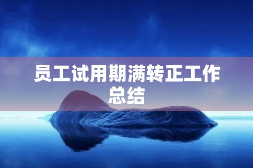 员工试用期满转正工作总结