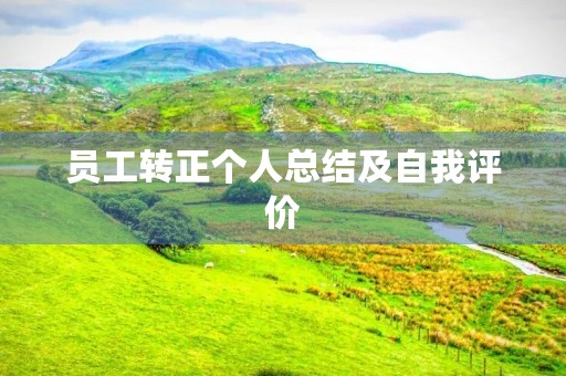 员工转正个人总结及自我评价