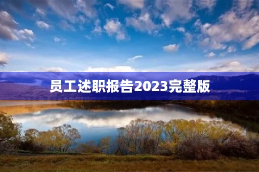 员工述职报告2023完整版