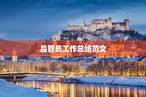 品管员工作总结范文