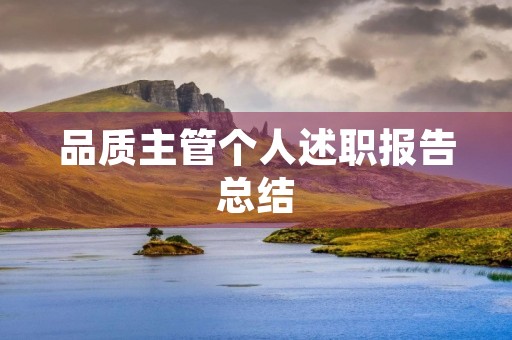 品质主管个人述职报告总结