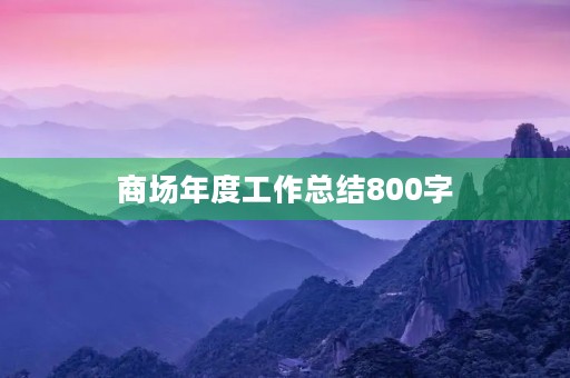 商场年度工作总结800字【7篇】
