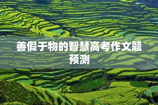 善假于物的智慧高考作文题预测