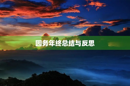 园务年终总结与反思（7篇）