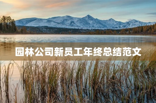 园林公司新员工年终总结范文