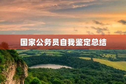 国家公务员自我鉴定总结
