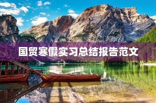 国贸寒假实习总结报告范文