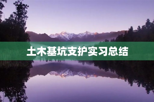 土木基坑支护实习总结