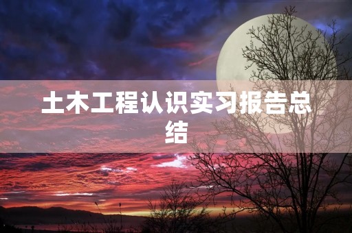 土木工程认识实习报告总结