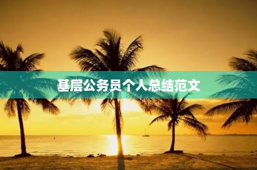 基层公务员个人总结范文 基层公务员个人总结范文