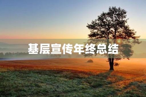 基层宣传年终总结 基层宣传年终总结