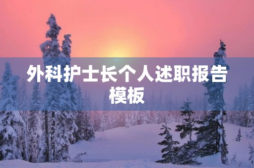外科护士长个人述职报告模板