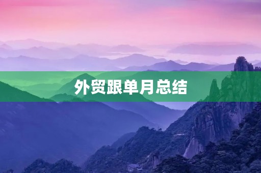 外贸跟单月总结