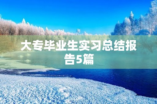 大专毕业生实习总结报告5篇 大专毕业生实习总结报告5篇