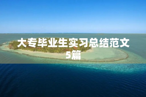 大专毕业生实习总结范文5篇 大专毕业生实习总结范文5篇