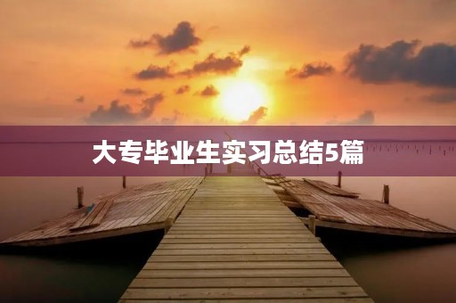 大专毕业生实习总结5篇 大专毕业生实习总结5篇