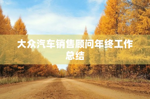 大众汽车销售顾问年终工作总结