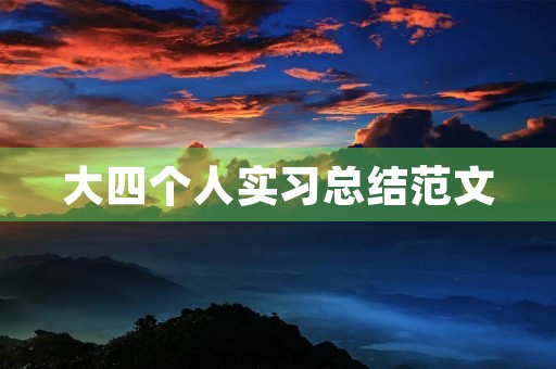 大四个人实习总结范文 大四个人实习总结范文