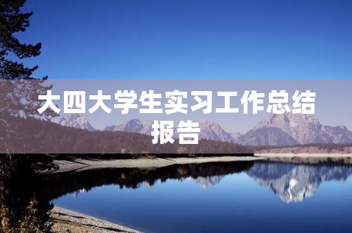 大四大学生实习工作总结报告