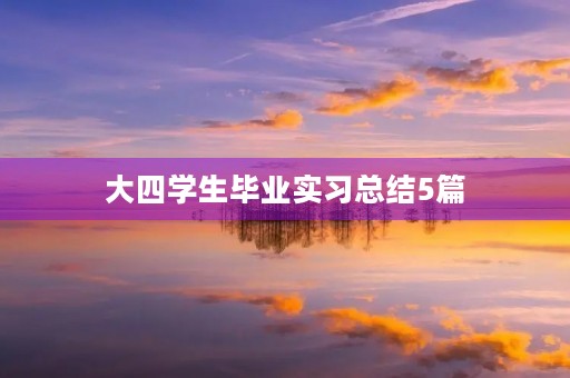 大四学生毕业实习总结5篇