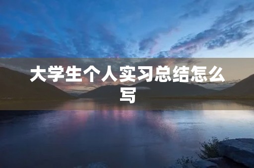 大学生个人实习总结怎么写(5篇) 大学生个人实习总结怎么写(5篇)